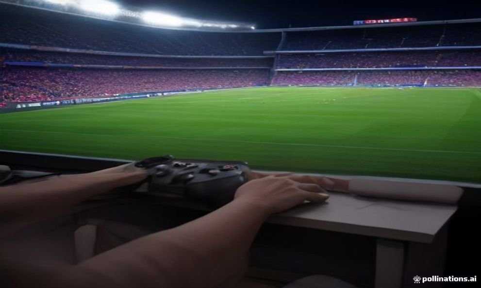İspanya La Liga maçı oynanan ışıklandırılmış futbol stadyumu ve çim saha üzerindeki futbol topu.