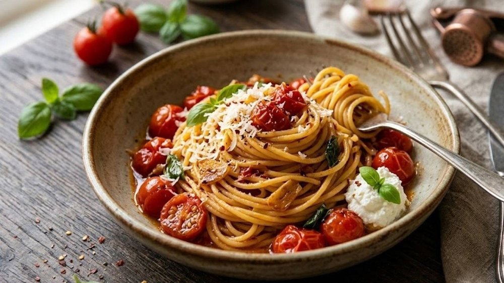 Domates Soslu Makarna (Türk Usulü)